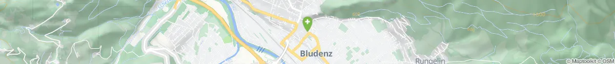 Kartendarstellung des Standorts für Apotheke Bludenz Stadt in 6700 Bludenz